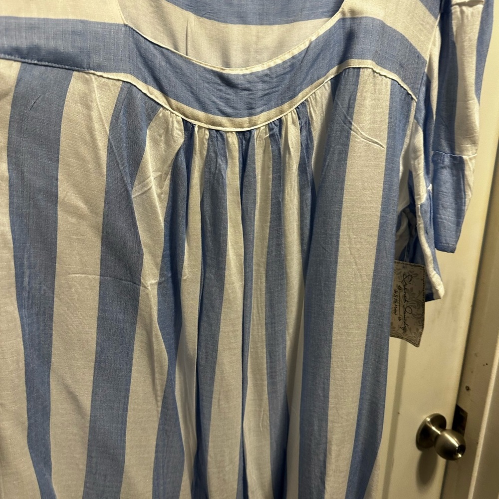French Laundry Blue and Cream Striped Garment